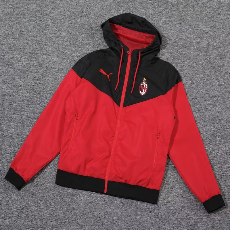 AAA Quality AC Milan 23/24 Wind Coat - Black/Red